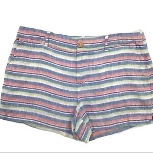 Saint Tropez West Stripes Linen Shorts Size 6